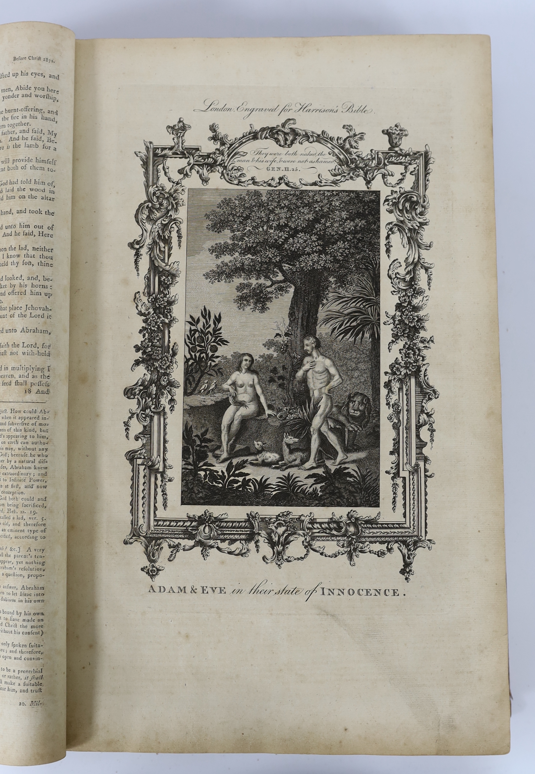 BIBLE - A provincially printed later 18th century folio Bible, the Authorised Version. The Holy Bible: containing the sacred texts of the Old and New Testaments....(and) A Complete Concordance....general and NT. titles,